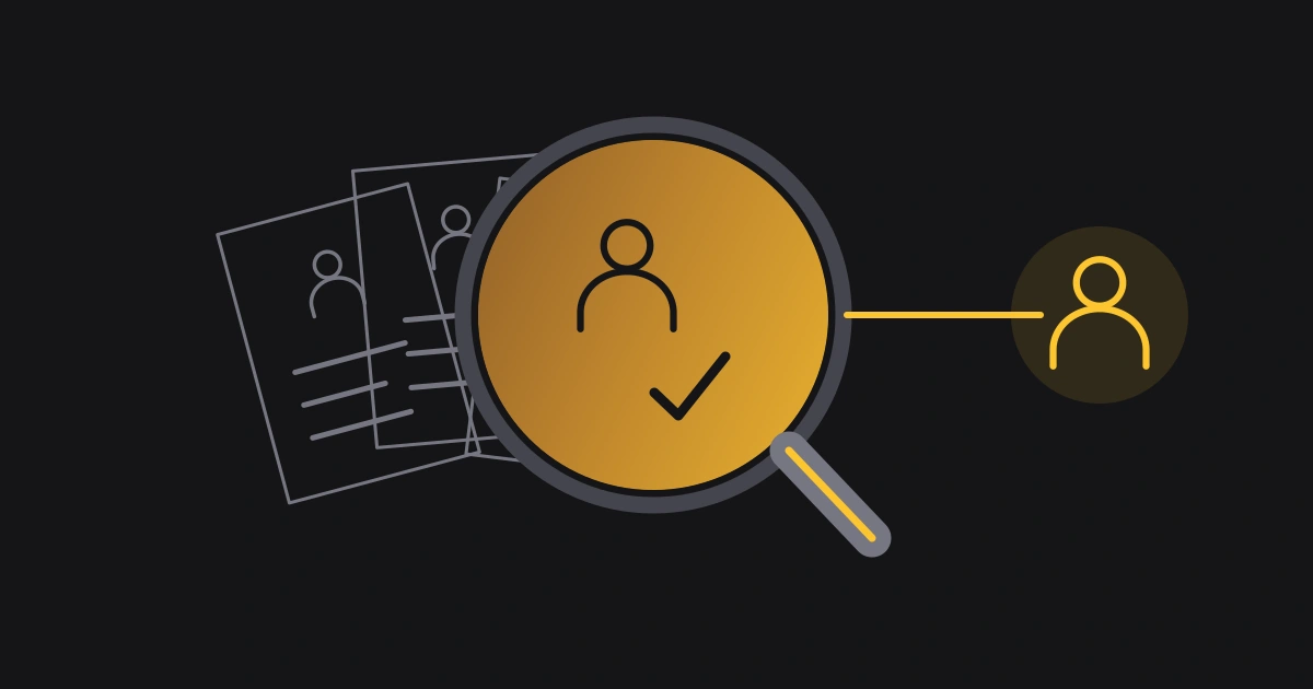 A magnifying lens examines alternative agency proposals and connects a checked choice to the buyer.