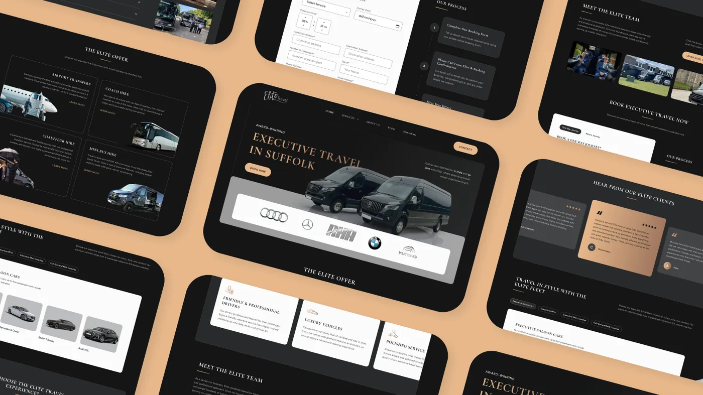 Elite Travel website pages