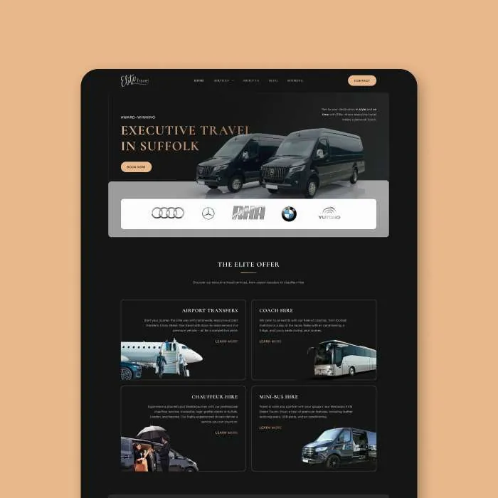 The Elite Travel homepage