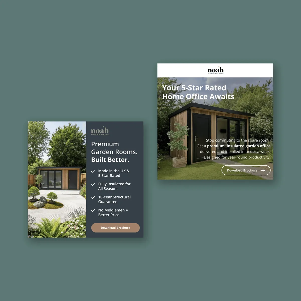 Two Noah Garden Rooms ads