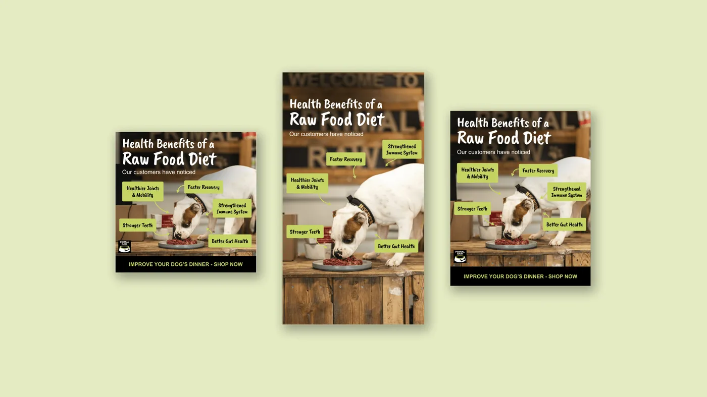 Three Primal Raw ads