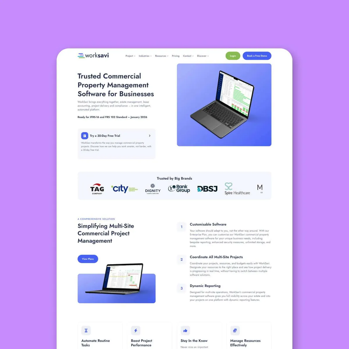 The WorkSavi homepage