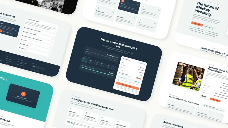 Whiskey Investments website design and brand identity